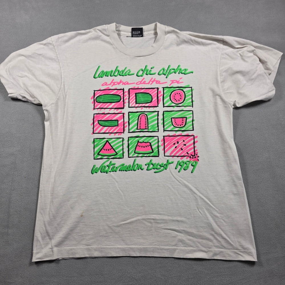 Vintage Lamba Chi Alpha T-Shirt Mens Extra Large White